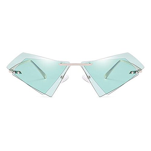 Preisvergleich Produktbild Inlefen Unisex Brille Doppelobjektiv Cat Eye Sonnenbrille Polygon Randlose Brille