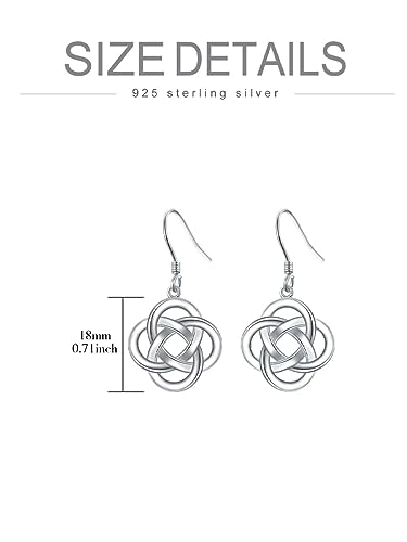 Earship Celtic Knot Earrings Dangle 925 Sterling Silver Celtic Earrings for Women Silver Irish Earrings Hooks Celtic Jewelry for Women Birthday Christmas Mothers Day Gifts for Women4