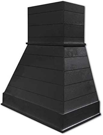 30" Castlewood Rustic Shiplap Chimney Range Hood - Black (42-1/2" H | 31" W | 20-3/8" D) (350 CFM Economy Ventilator/Liner)