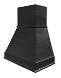 30" Castlewood Rustic Shiplap Chimney Range Hood - Black (42-1/2" H | 31" W | 20-3/8" D) (350 CFM Ec
