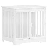 Hzuaneri Hundekäfig Möbel, 69 cm Hundebox, 2 Türen, Moderne Hundekäfig Indoor für kleine/mittlere/große Hunde, Beistelltisch, Hundebox für Zuhause 69 × 49 × 64,5 cm, Weiß DFC84313W