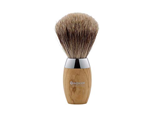 Böker Blaireau de Rasoir en Véritable Poil et Manche en Bois d'Olivier Saing