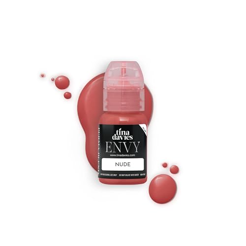 Tina Davies Professional Envy & Lust Lippenpigmente – Permanentes Lippen-Make-up – Farben heilen tongetreu – hohe Retention – Neid Nude, 15 ml Flasche