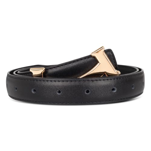 Image of Women's Leather Belt with Buckle - Ideal for Dresses, Jeans, and Coats