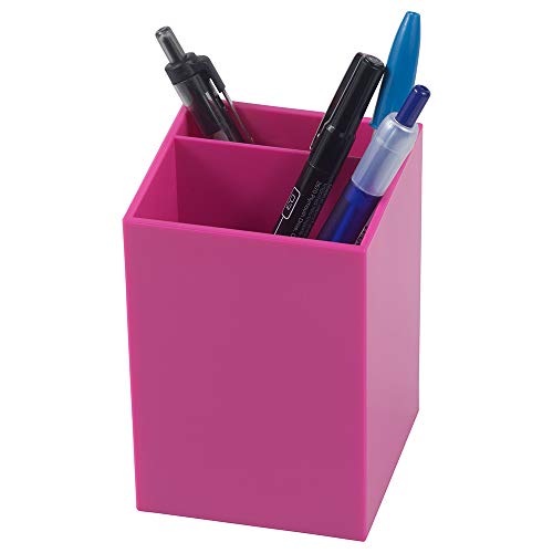 Image of JAM PAPER Plastic Pen Holder - Fuchsia Pink - Desktop Pencil Cup Sold Individually