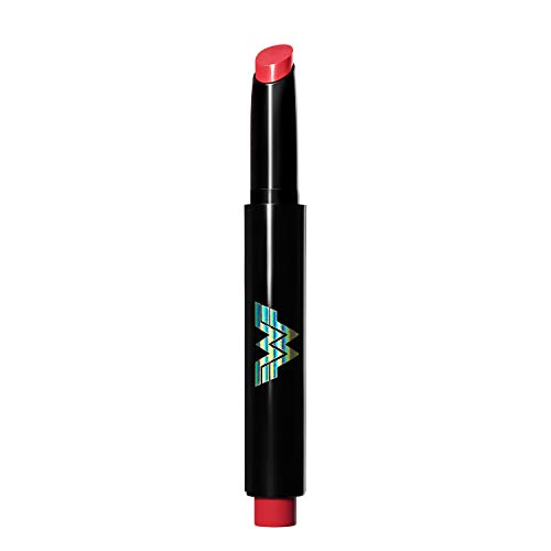 Revlon x WW84 Wonder Woman Kiss Melting Shine Lipstick, Moisturizing Non-Sticky Lipcolor with Coconut Oil and Shea Butter, in Red, 001 Courageous, 0.64 oz