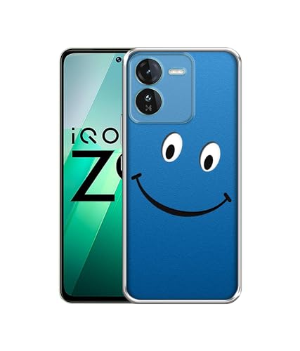 Image of Happy Design Printed Silicon Soft TPU Back Case Cover for iQOO Z9 5G, Blue