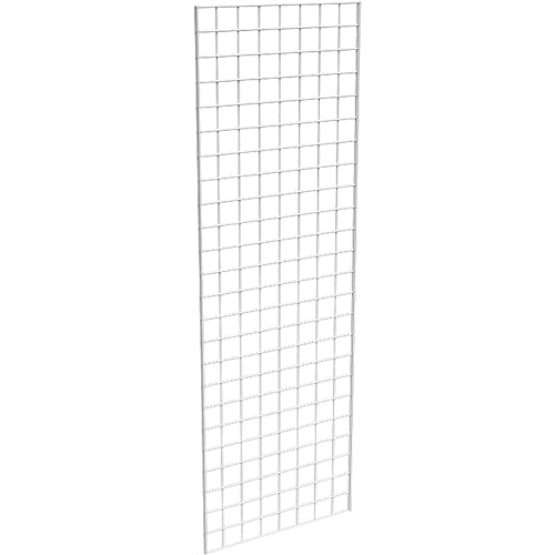 Only Hangers 2' x 6' Gridwall Panel Tower with T-Base Floorstanding Display Kit 2-Pack Black or White (Black)