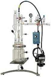 ACE GLASS 6429-432 Series Jacketed Pressure Reactor System Complete with 0-8 mm Valve & 28/15 Ball Joint Bottom Outlet, 11 Thred, 100 mm Flange, 500 mL