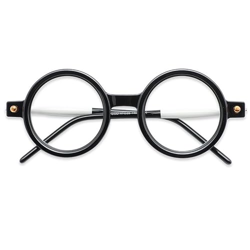 Lunette de Lecture Rondes Rétro pour Femmes Hommes, Lecteurs d'ordinateur Anti-Lumière Bleue(2.5+)