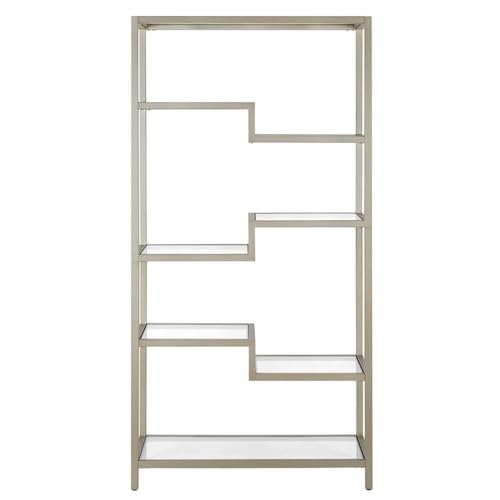 Image of Johann 68'' Tall, Rectangular 8 shelves Bookcase in Satin Nickel