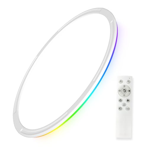 TOPBOS RGB Plafoniera LED Soffitto 30W,Dimmerabile Retroilluminazione RGB con Telecomando Luminosità Lampada 3000-6500K,Plafoniere Parete for Soggiorno Camera da Letto Cucina Bagno,Ø30CM