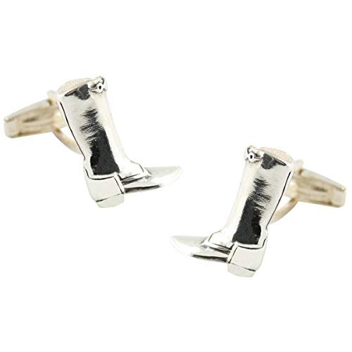 Gemelos Bota de Jinete Plata de Ley 925, gemelos de plata para camisas de puño doble