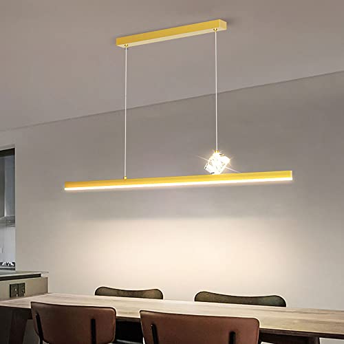 Plafonnier suspendu minimaliste et lustre linéaire LED or