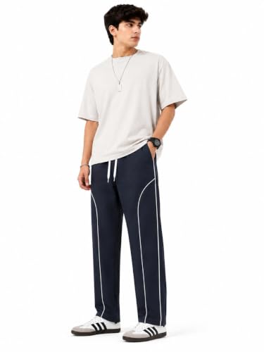 Image of O3e Men's Polyester Straight Fit Trackpant | Lightweight, Sports Lower, Gym, Running, Casual Wear