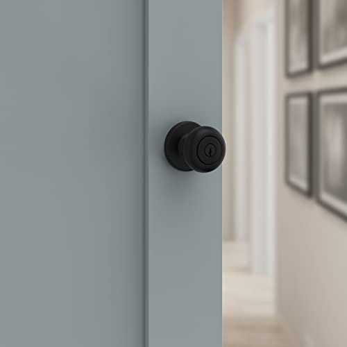Kwikset 94002-950 Cove Door Knob, Entry, Matte Black #TOP5