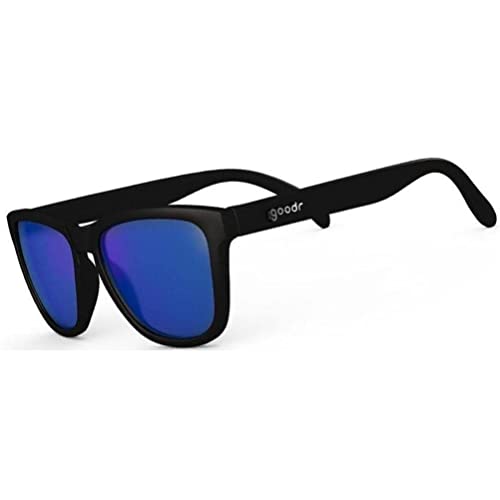 goodr Mick & Keith's Midnight Ramble Blue Sunglasses, Glare Reducing Blue Polarized Mirrored Reflective Lenses, UV400 Protection Block, Frame Constructed to Eliminate Slip & Bounce, Medium