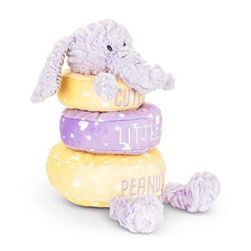 DEMDACO Cute Little Peanut Elephant 9 Inch Purple Stackable Rings Plush Stuffed Animal - Image 4