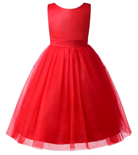 Image of JerrisApparel Flower Girls Dress Wedding Satin Dresses Princess Birthday Party Prom Ball Gown