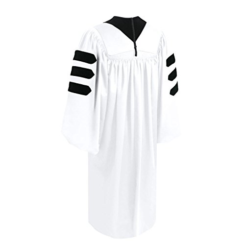 White Pastor/Clergy Robe – Deluxe Fluted Fabric Clergy Robes For Pastor 57 (6'0"-6'2")2
