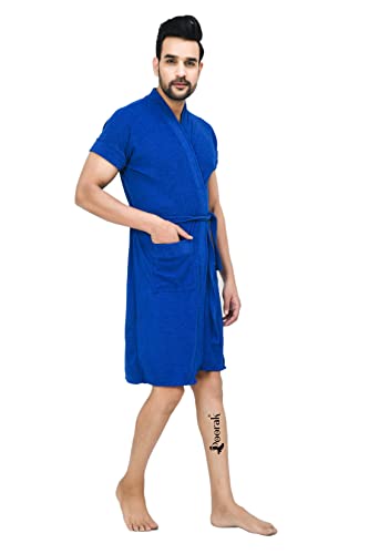 Image of Terry Men Bathrobe Fit Upto 42 inches Royal Blue