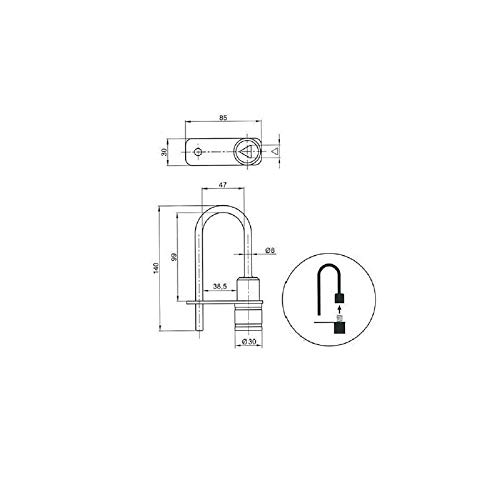 Cadenas POMPIER T14 Couillet Rouge LOCK Cadenas Serrure