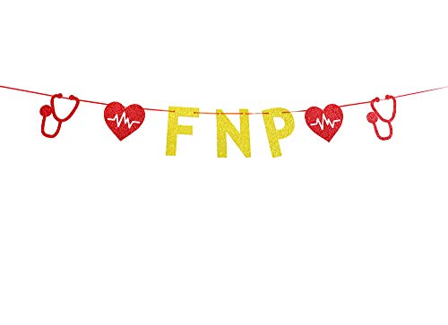 Congrats FNP Banner - BSN Graduation Class of 2022 Sign Cake Decor, 2022 Nurse RN Graduation, High School/College/Senior Graduation Party Decorations ï¼ˆGold Glitter)