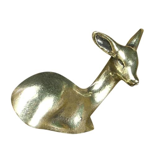 Statue de cerf en laiton doré vintage pour déco de bureau