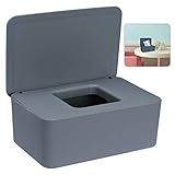 Sinwind Feuchttücher-Box, Aufbewahrungsbox für Feuchttücher, Baby Feuchttücherbox, Toilettenpapier Box, Taschentuchhalter, Spenderhalter mit Deckel für Zuhause und Büro (Grau)