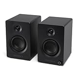 Victrola Tempo β Bluetooth Bookshelf Speakers β Room-Filling Sound, Bluetooth Input, Multi-Speaker Streaming Using Auracast, USB-C Computer Input, Turntable Inputs, Subwoofer Output (Pair, Black)