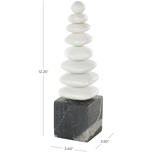 Escultura Decorativa Moderna de Mármol Blanco 3" x 4" x 12" miniatura 5