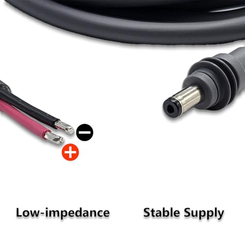 Cable Starlink Mini CC 5.5mm x 2.1mm de 14 AWG y extremo abierto para fuente de alimentación 3