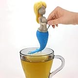 Zerodeko Mermaid Silicone Tea Infuser - Food-Grade Loose Leaf Strainer with Fine Slots Easy to Clean Tea Accessory for Mugs Cute Cartoon Design for Lovers