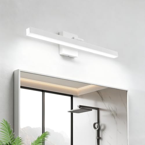 Image of IZORRO Modern Bathroom Vanity Light 16 inch, Rotatable, 12W Dimmable Led Bathroom Light Fixture Over Mirror, White Vanity Light Bar (Cool White 6000K)