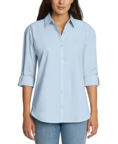Image of Gloria Vanderbilt Women's Amanda Oversized Button Down Shirt with Roll-tab Sleeves