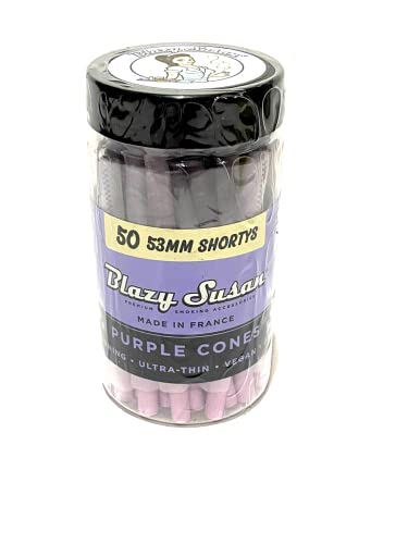 Blazy Susan Purple 53Mm Shortys Pre-Rolled Purple Cones 50 Counts Per Jar -Raw Aluminium Tube-Delacruzv Tube. #TOP1