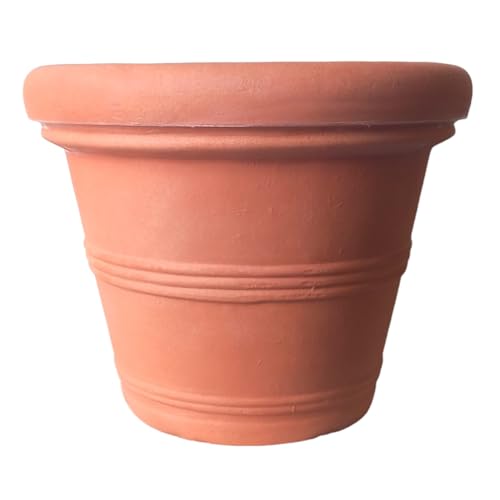 Garden Italia Pot de Fleurs Campana Double Bord ICL Dn. 51 cm Hauteur 41 cm en résine Couleur Impruneta Fabriqué en Italie Résistant au Gel - Antichoc -...