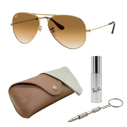 Ray-Ban RB3025 Óculos de sol clássico gradiente em forma de aviador com kit de óculos - almofadas de nariz ajustáveis - Óculos de sol retrô formais e casuais ideais, Ouro (001/51 | 55 mm), 55 mm
