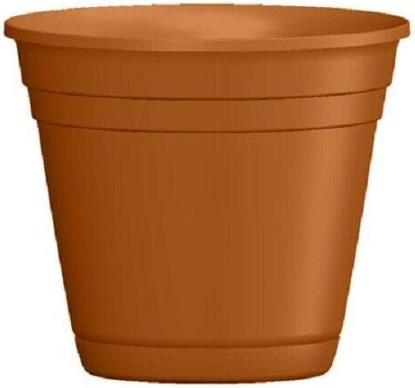 Miniatura 2 de 2 macetas de resina color terracota claro de 20 pulgadas con platillo