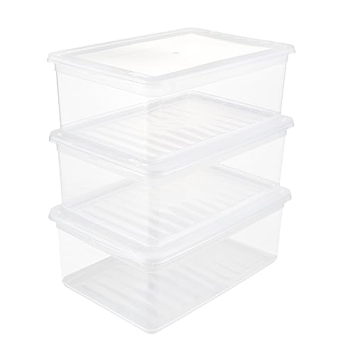 keeeper Aufbewahrungsboxen mit Air Control System, 3-teiliges Set, Höhe: 14 cm, 3 x 11 l, 39 x 26,5 x 14 cm, Bea, Transparent