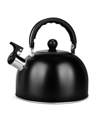 Lista de Tetera Walmart los más solicitados. 48 Tetera con Silbido 3 L, Hervidor de té Silbante, Tetera de Acero Inoxidable para Estufa, Moderna Olla de té con Mango Ergonómico de Agarre Fresco(Negro)