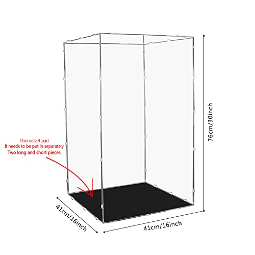 Image of Evron Display Case for Collectibles Assemble Clear Acrylic Box Alternative Glass Case for Display Action Figures Home Storage & Organizing Toys (16x16x30 inch;41x41x76cm)