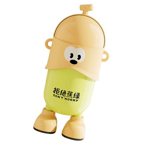 クリエイティブバナナ形状ゴミ箱 16L 大容量、取り外し可能な蓋と脚付きゴミ箱、現代の家の装飾用面白いバナナデザインリサイクルビン