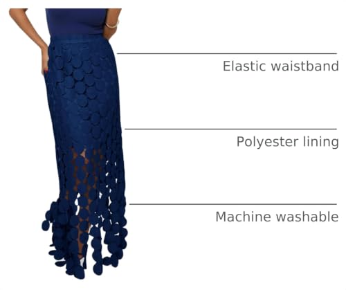 Image of Cicy Bell Womens Hollow Out Maxi Skirts Summer Boho Fringe Hem Long Skirt