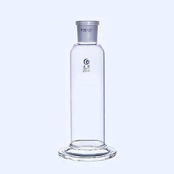 Lab Gas Washing Bottle Glass 250ML Vacuum Trap with Two Bend Tubes 29/32 Joint Borosilicate Glass for Chemistry Lab Glassware Kit