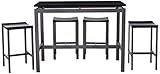 Coaster Atlus 5-piece Counter Height Dining Set, Silver/Black
