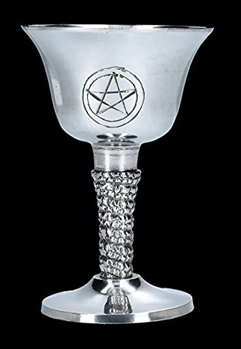 Figuren Shop GmbH Zeremonien Kelch 125 ml - Pentagramm | Trink-Kelch aus Metall | zeremonielle Deko Figuren Shop GmbH Zeremonien Kelch 125 ml - Pentagramm | Trink-Kelch aus Metall | zeremonielle Deko