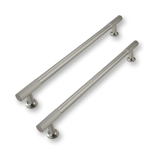 CABDM 10 Pack 8 Inch(203mm) Hole Center Brushed Nickel Cabinet pulls Kitchen Handles Solid Heavy Duty Satin NickelCabinet Pull Kitchen Hardware