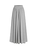 CIDER Women’s Palazzo Wide Leg Lounge Pants Casual Loose Fit Comfy Boho Ruffle Pants: Light Grey, XS