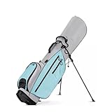 [Stabile Unterstützung]: Die dreieckige stabile Struktur erhöht die Stabilität der Golftasche. Die Golftasche verfügt über eine innovative dreieckige stabile Struktur, um die Stabilität der Golftasche zu erhöhen. Dieses Design stellt sicher, dass die Tasche beim Abstellen auf dem Platz nicht leicht kippt oder herunterfällt und überall ausbalanciert und stabil platziert werden kann.